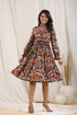 Women Printed Cotton Fit & Flare Knee Length Dress